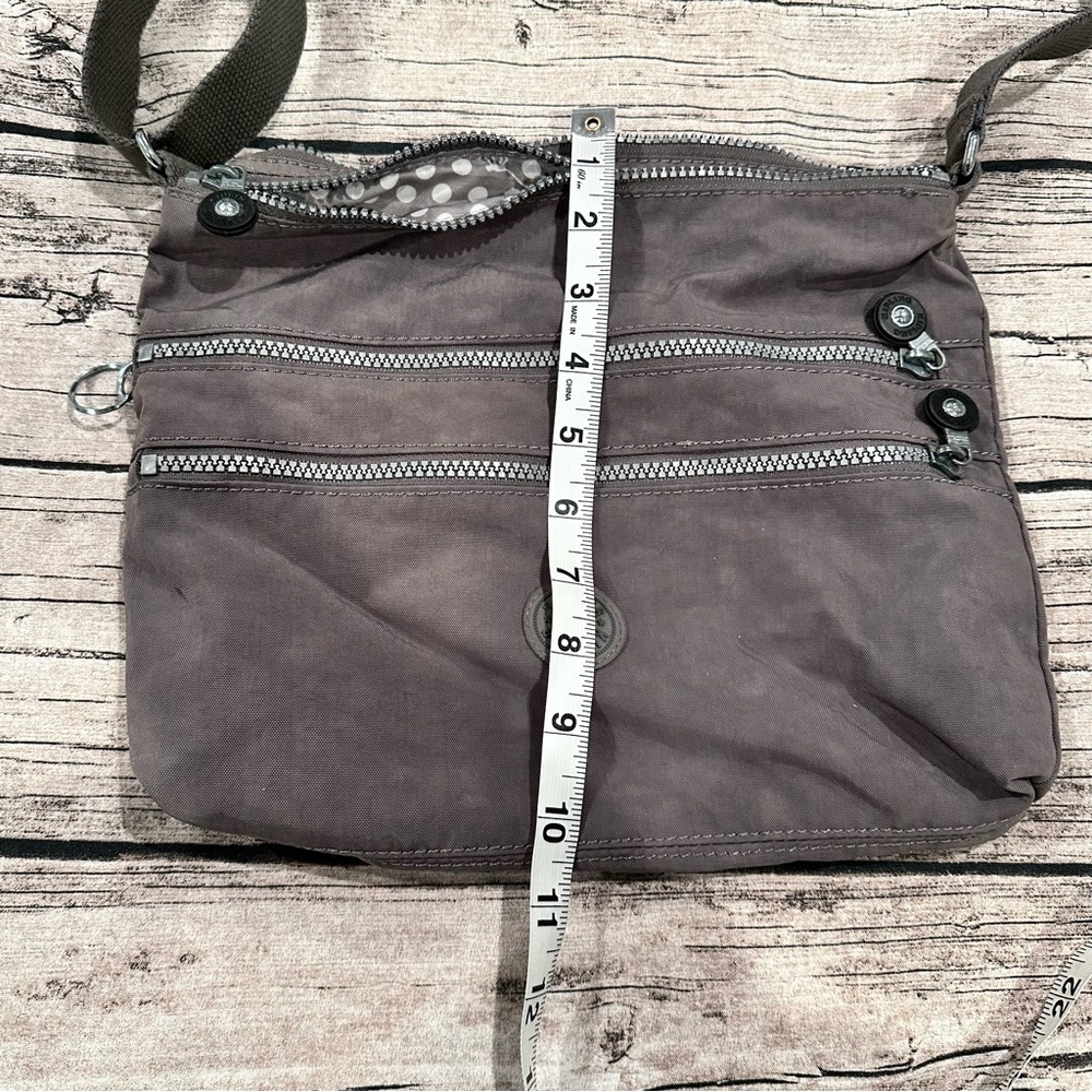 Kipling Gray Multiple Pockets Crossbody Bag ~12”X… - image 5